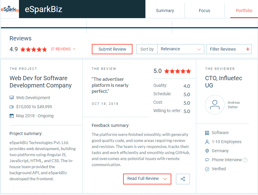 How to Choose Software Development Partner (A Complete Guide) 7 esparkBiz Client Clutch Reviews