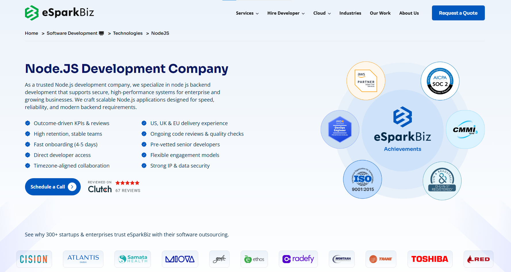 eSparkBiz Recognized as the Top Node.js Development Company by Clutch 2 Node.js Development Companies