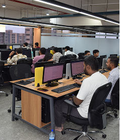Office infrastructure for eS with employees engaged in computer-based tasks.